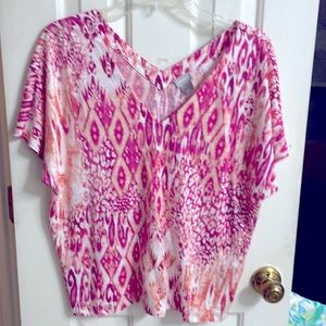 Chico’s linen top. Short sleeves. Size 1 . New condition. Hand wash cold.